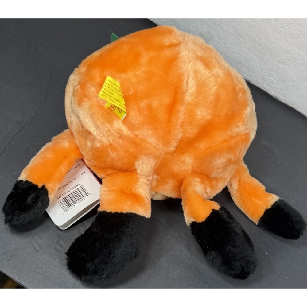 Vintage 1995 Plush Pumpkin Jack-o-Lantern Halloween New NWT Toy Happiness Always - Picture 6 of 6